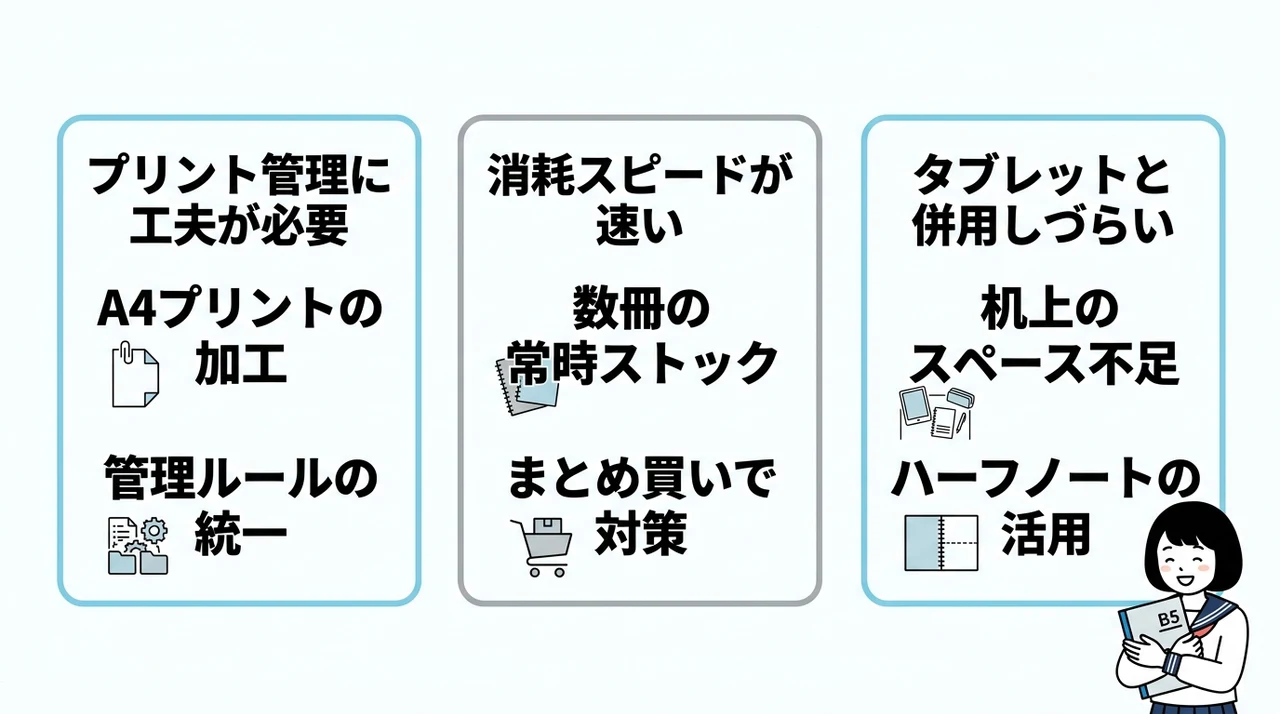 B5ノートを使う時に注意すべきデメリット3つ