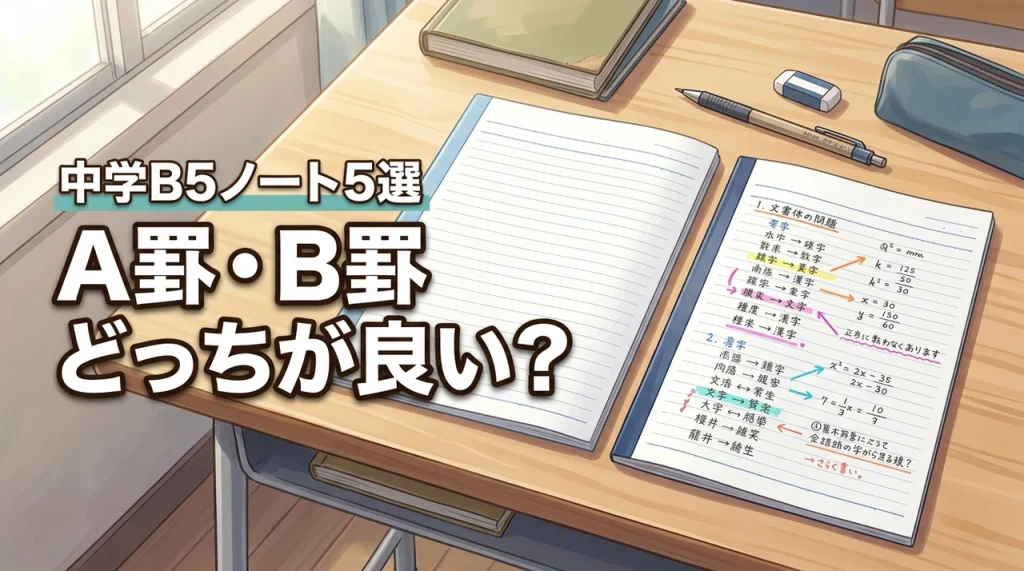 【中学生のB5ノート】A罫とB罫どっちが良い？成績アップに繋がる選び方とおすすめ5選