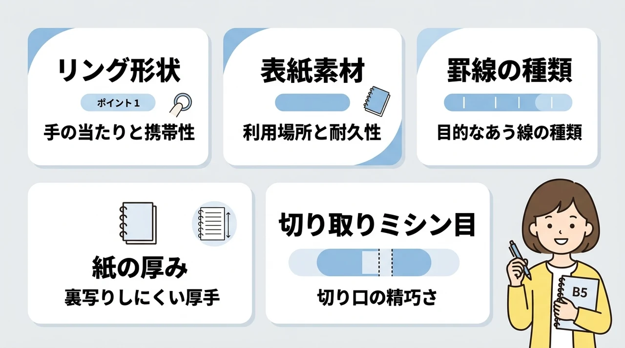 書きやすいB5リングノートの選び方