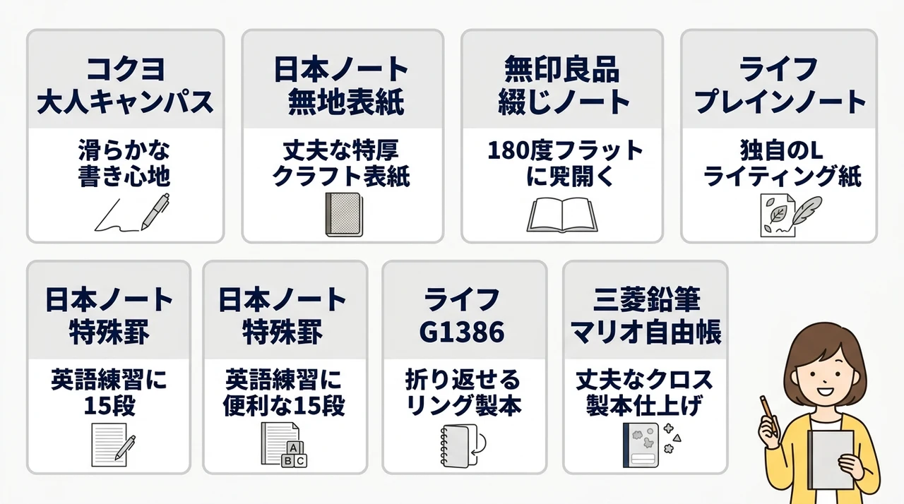 人気のB5ノート無地おすすめ7選