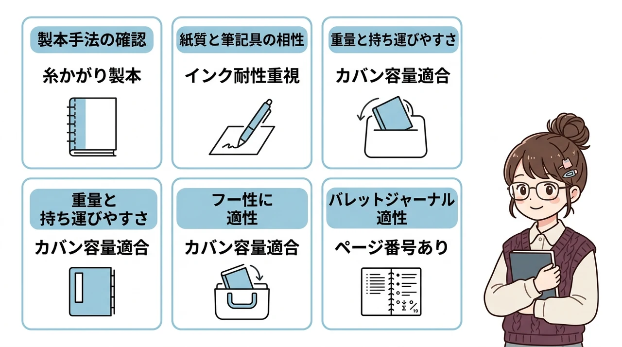 ハードカバーノートの選び方とチェックポイント