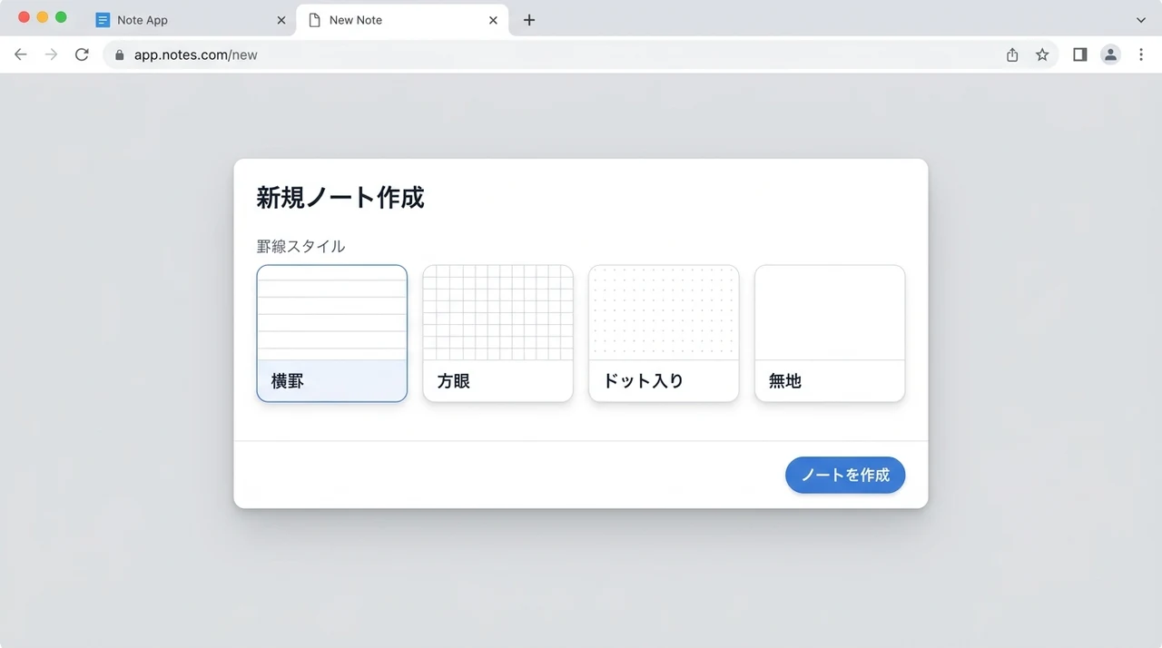 用途に合わせたB5ノートの罫線4つ